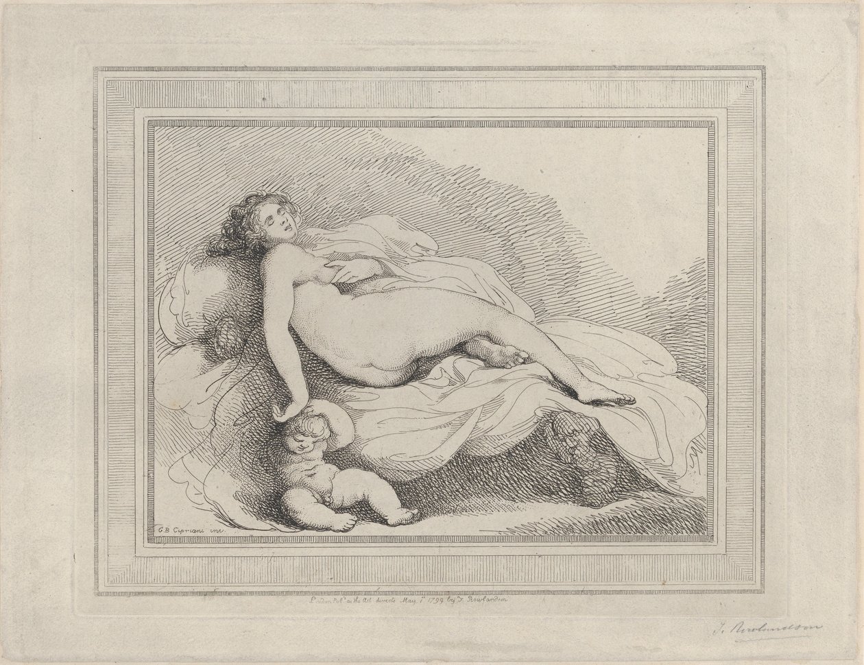 Alvó Vénusz és szerelem, 1799., 1799. alkotó: Thomas Rowlandson