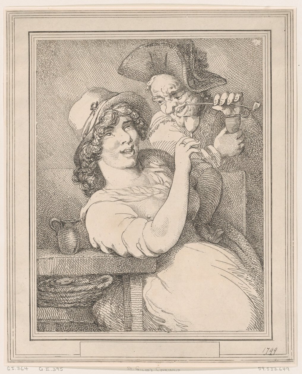 St Giles udvarlása, 1799., 1799. alkotó: Thomas Rowlandson