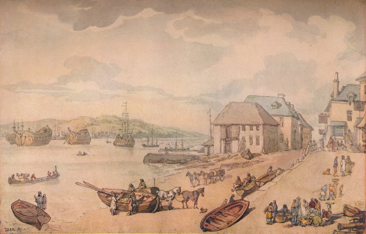 Tarr Point Torpoint, Plymouth, XVIII. század alkotó: Thomas Rowlandson