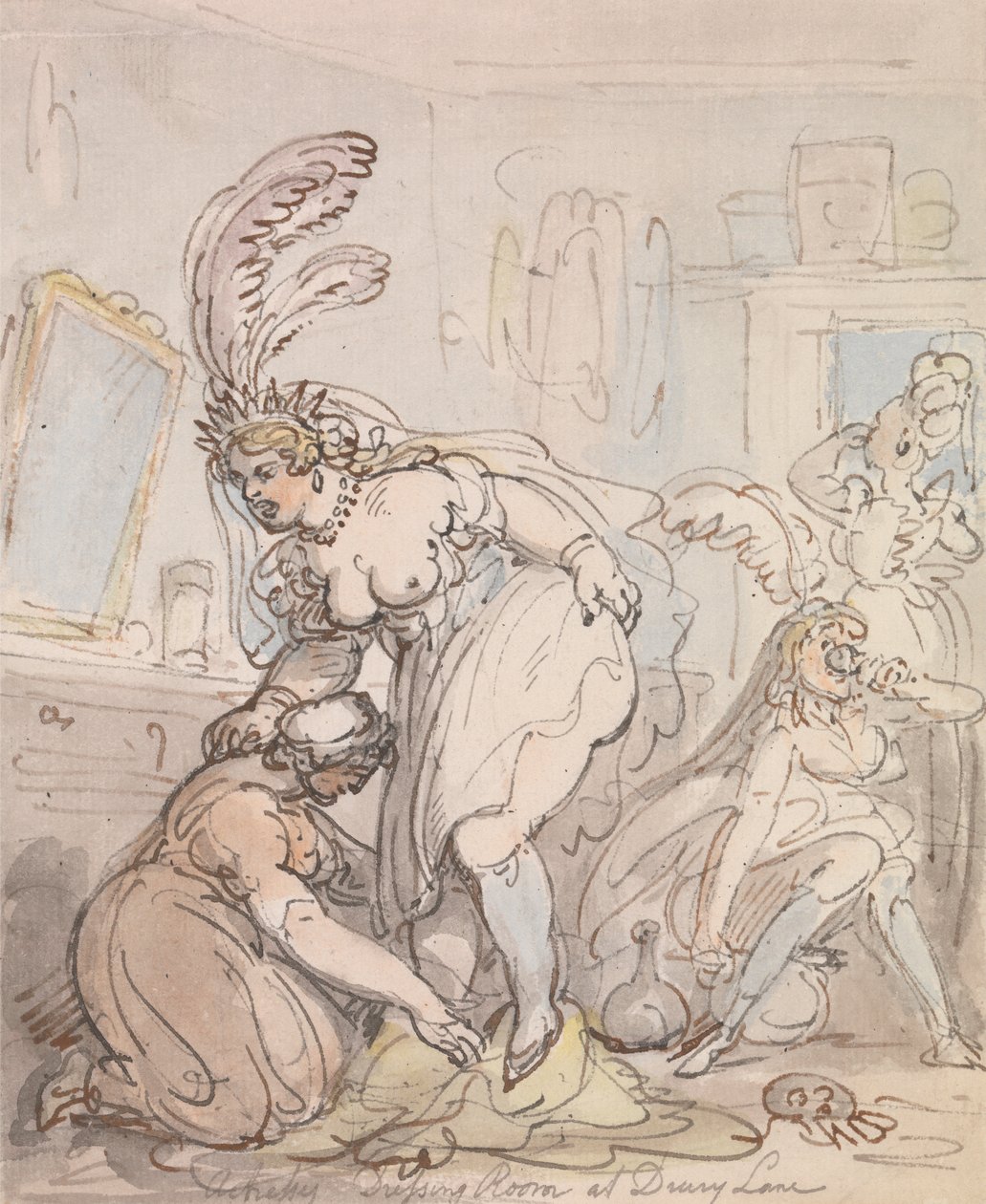 A színésznők öltözője a Drury Lane-en alkotó: Thomas Rowlandson