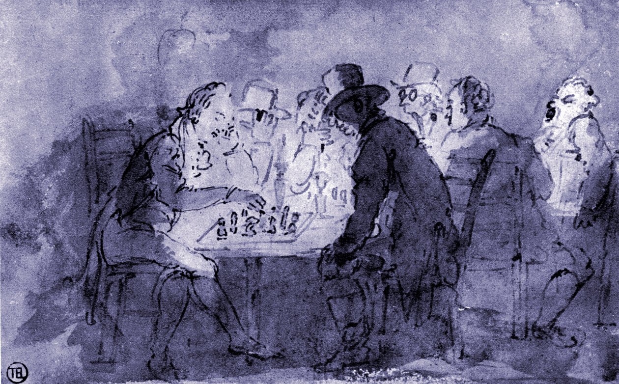 "A sakkozók" alkotó: Thomas Rowlandson