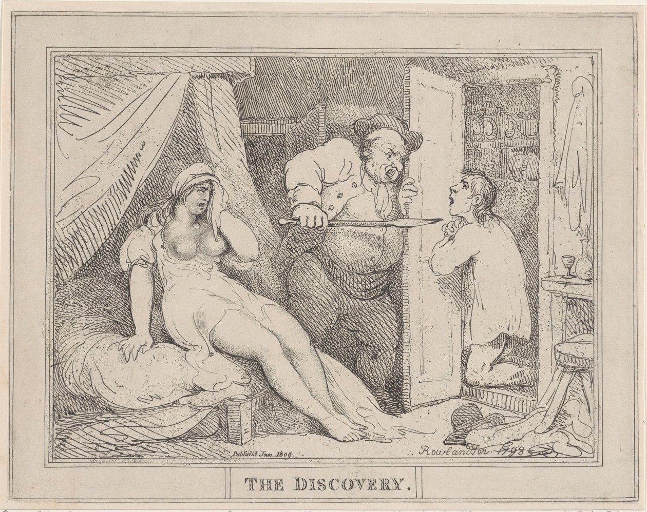 A felfedezés, 1809. január, 1809. január. alkotó: Thomas Rowlandson