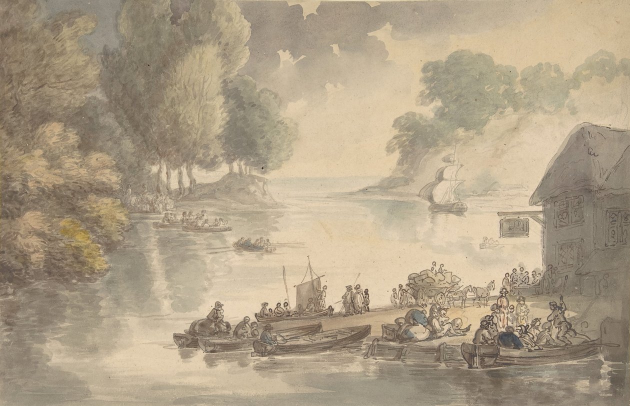 A fogadó a Fordnál, 1775-1827. alkotó: Thomas Rowlandson