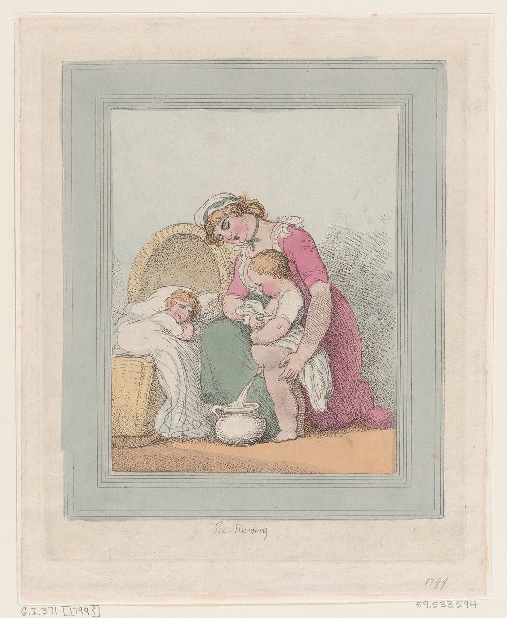 Az óvoda, 1799., 1799. alkotó: Thomas Rowlandson