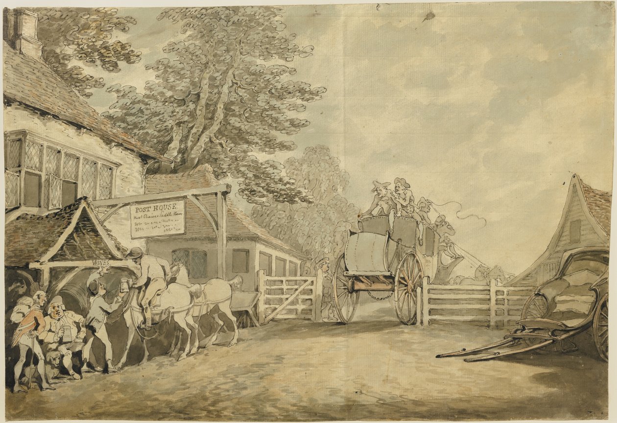 A Postaház, 1778-80 körül alkotó: Thomas Rowlandson