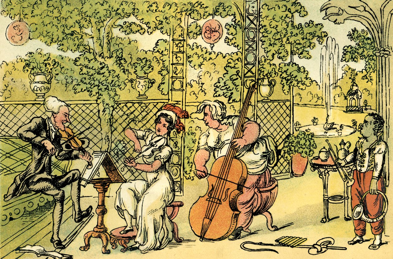 "A kerti trió" alkotó: Thomas Rowlandson