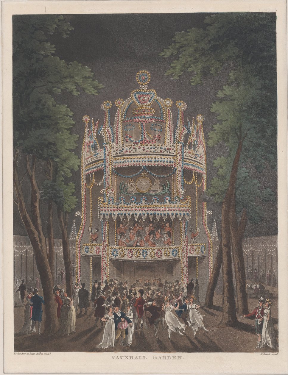 Vauxhall kert, 1809., 1809 alkotó: Thomas Rowlandson