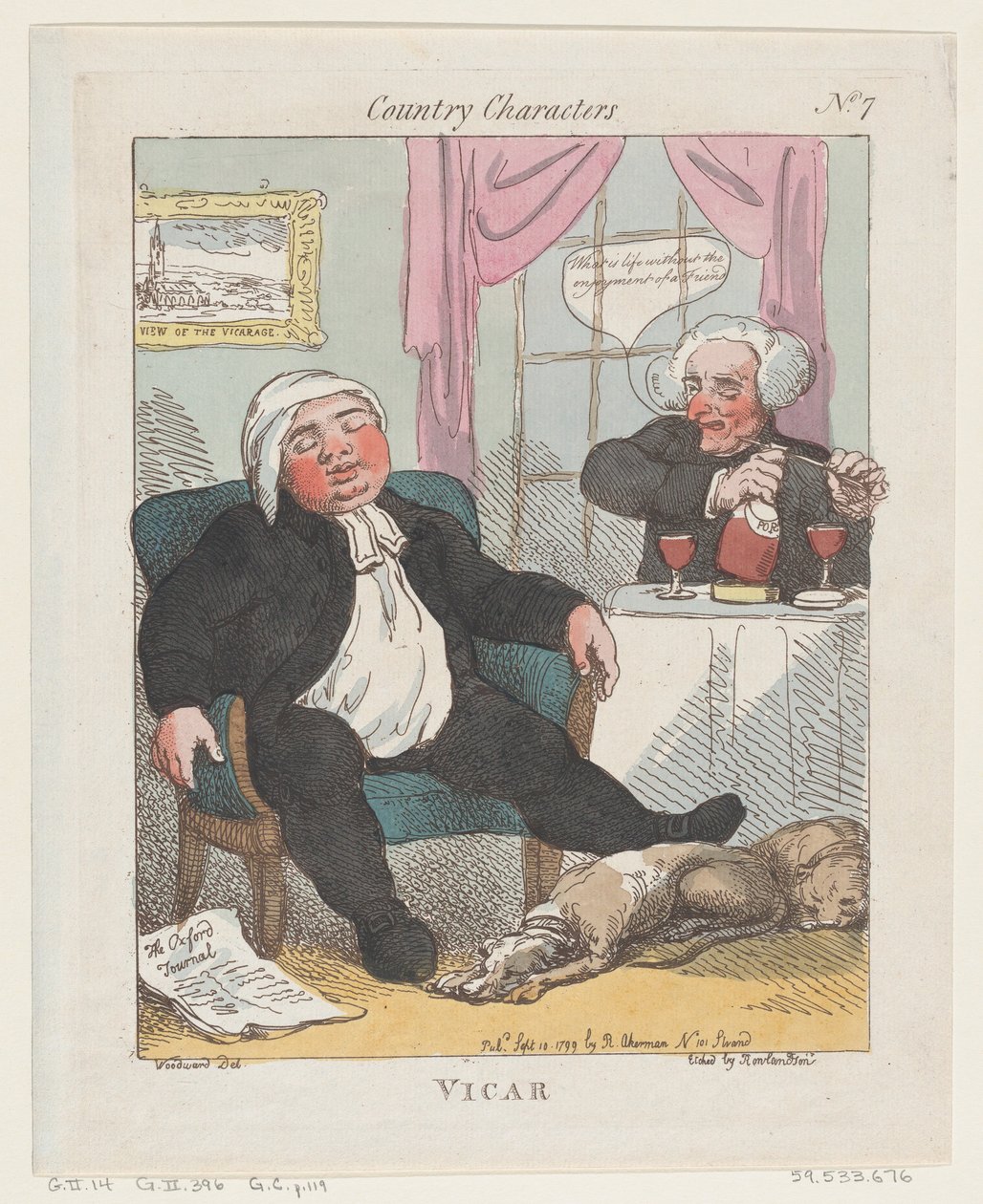 vikárius, 1799. szeptember 10., 1799. szeptember 10. alkotó: Thomas Rowlandson