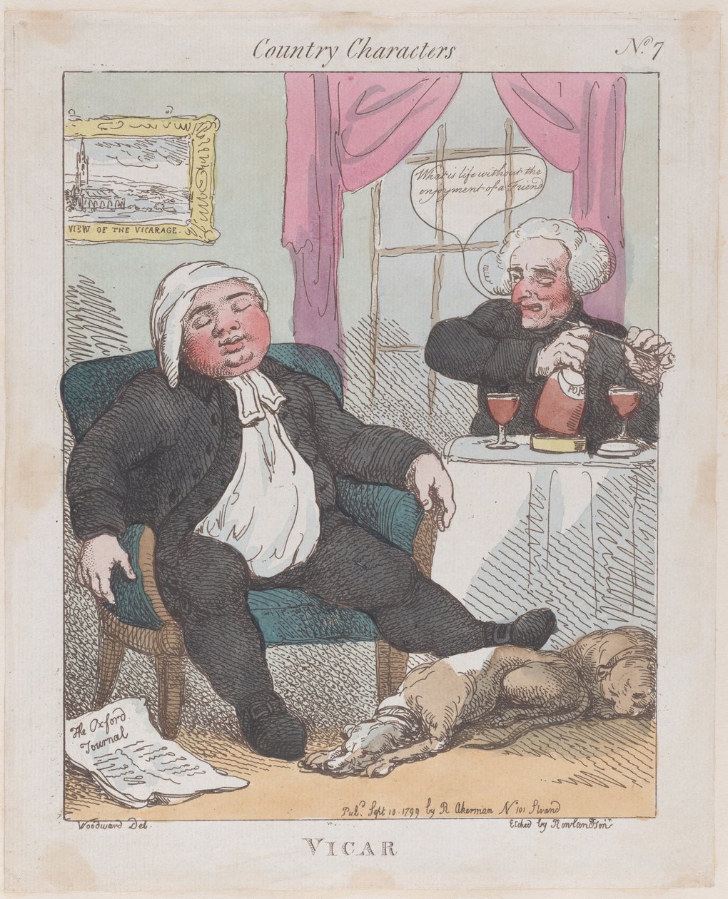 vikárius, 1799. szeptember 10., 1799. szeptember 10. alkotó: Thomas Rowlandson