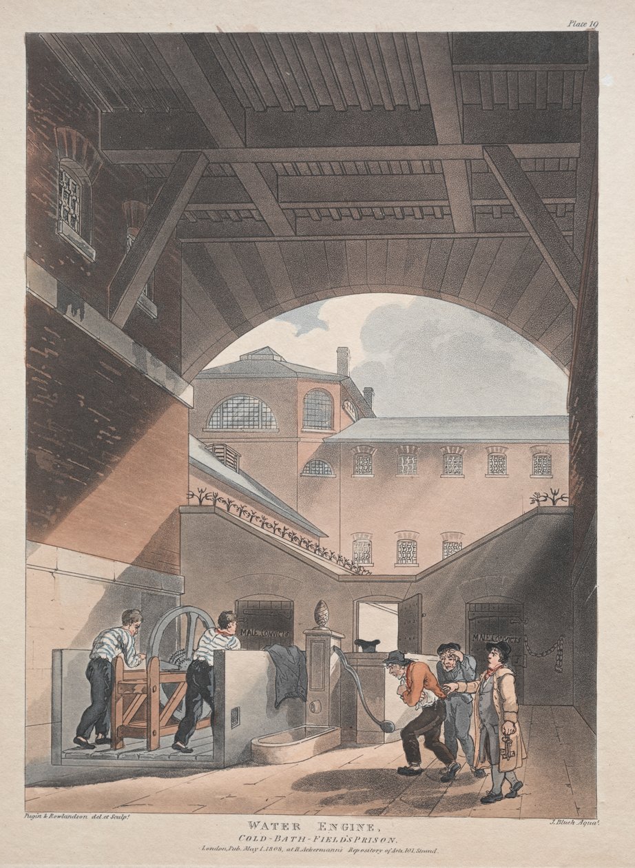 Vízmotor, Coldbath, Fields Prison alkotó: Thomas Rowlandson
