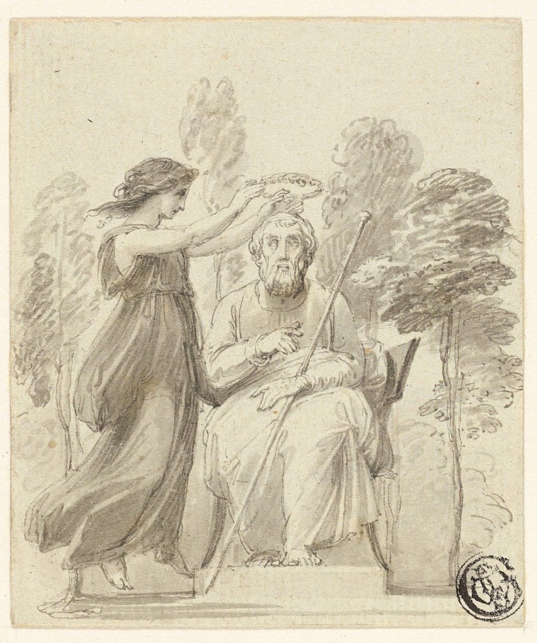 Homérosz megkoronázása alkotó: Thomas Stothard