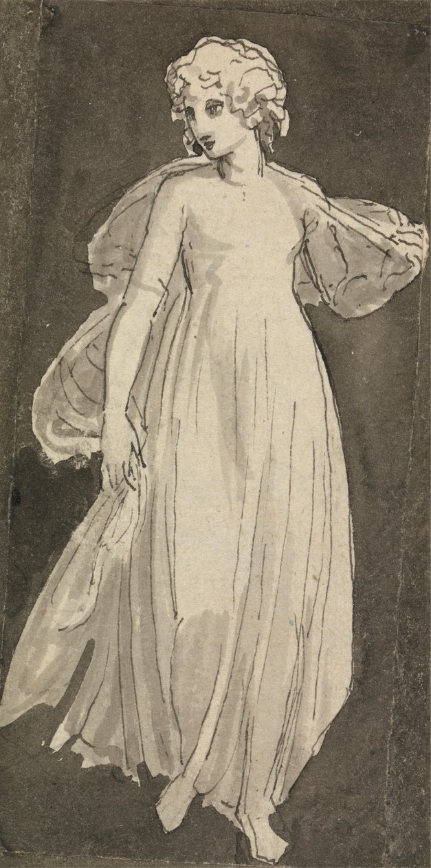 Lány, teljes hosszban, elöl néz alkotó: Thomas Stothard