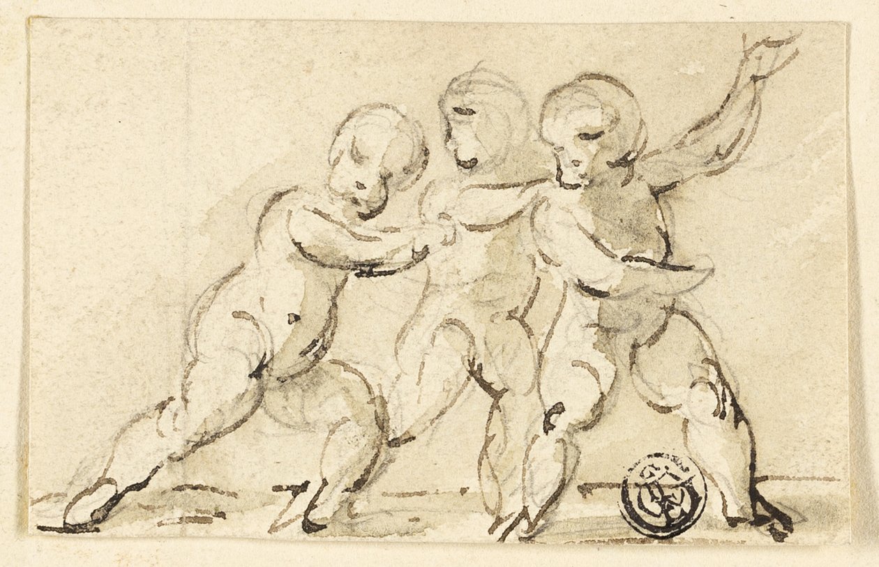 Három Putti a játékban alkotó: Thomas Stothard