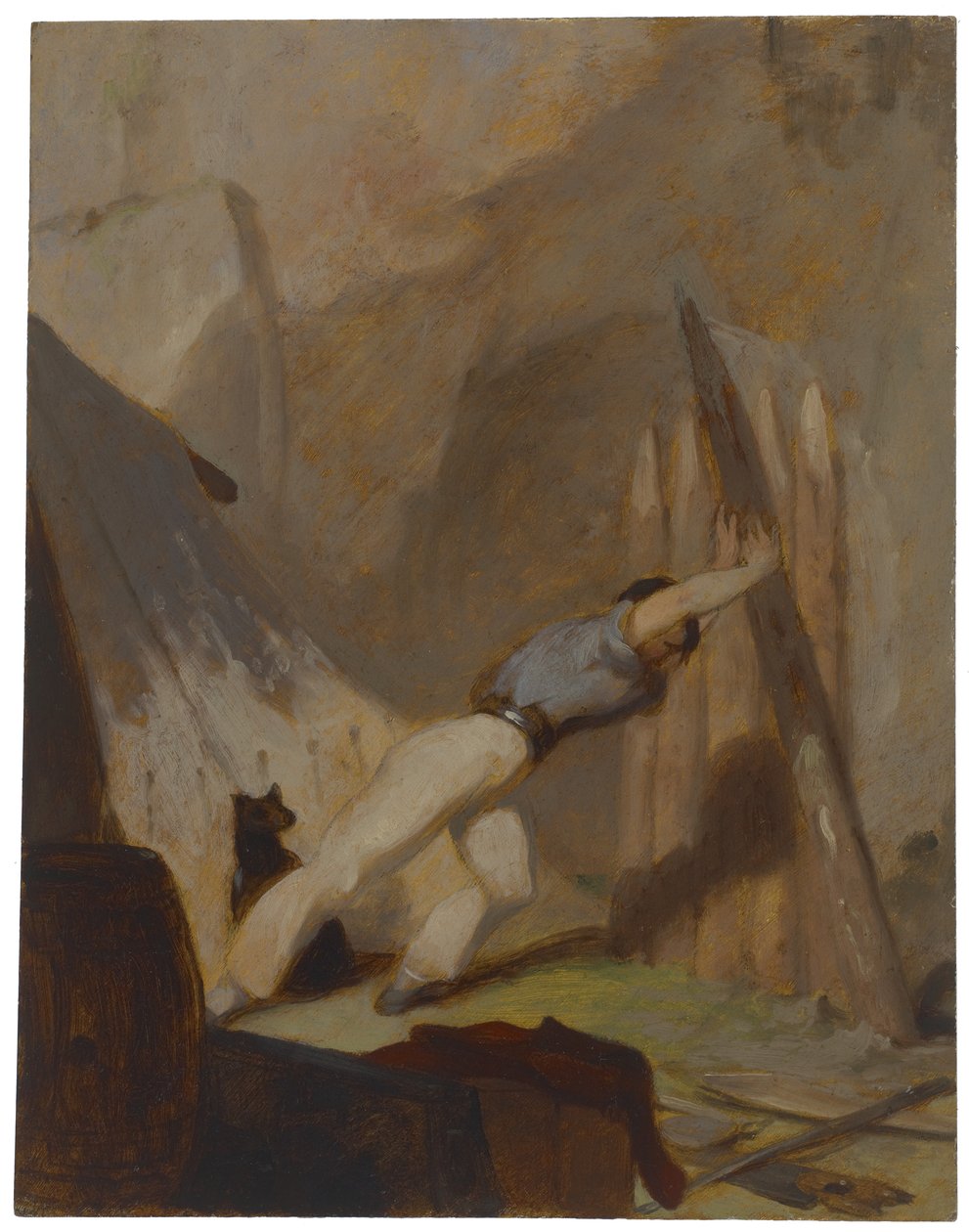 Menedékház építése, 1856 körül alkotó: Thomas Sully