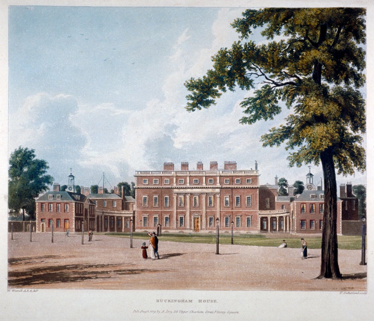 Buckingham House, Westminster, London, 1819 alkotó: Thomas Sutherland