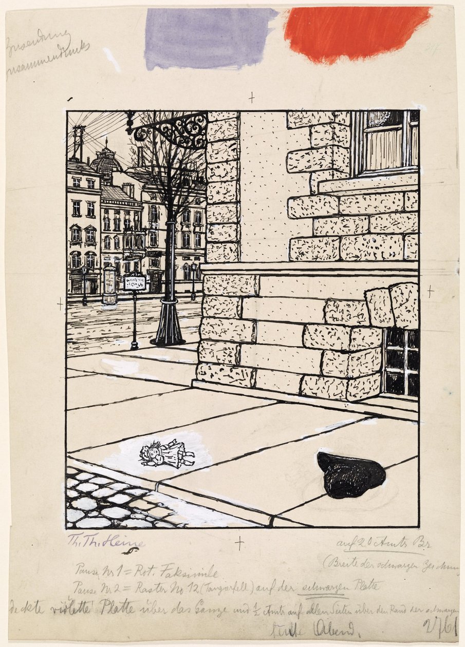 Az utcai tüntetés után; Simplicissimus XIV/52 alkotó: Thomas Theodor Heine