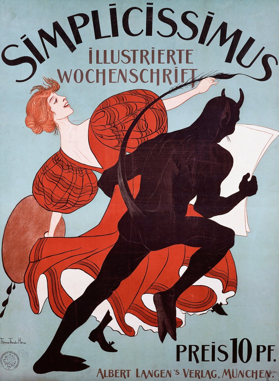 Simplicissimus reklámplakát alkotó: Thomas Theodor Heine