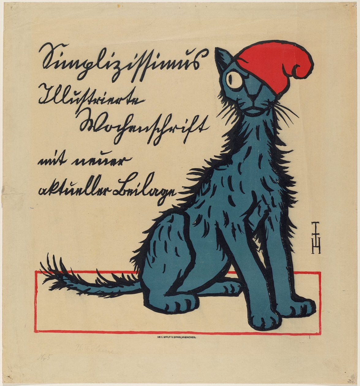 Reklámplakát a Simplicissimus számára alkotó: Thomas Theodor Heine