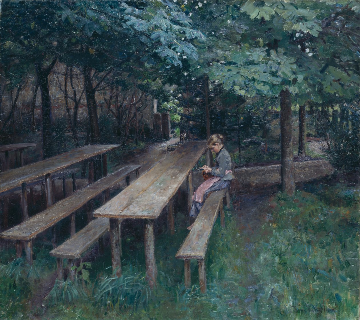 Étterem kert Dachauban alkotó: Thomas Theodor Heine