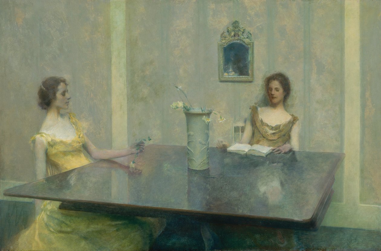 Olvasmány, 1897. alkotó: Thomas Wilmer Dewing