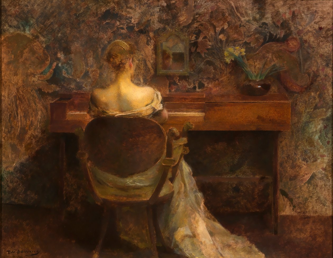 A Spinet, kb. 1902. alkotó: Thomas Wilmer Dewing