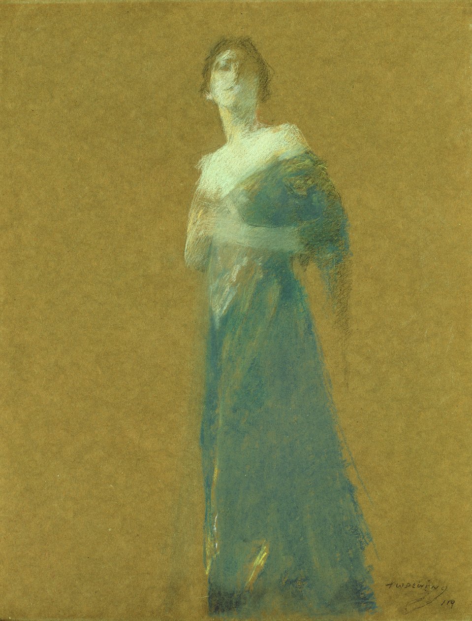 Nő kékben alkotó: Thomas Wilmer Dewing