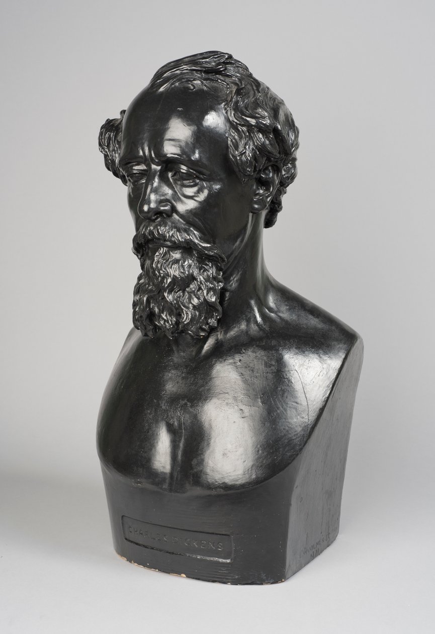 Charles Dickens mellszobrának másolata alkotó: Thomas Woolner