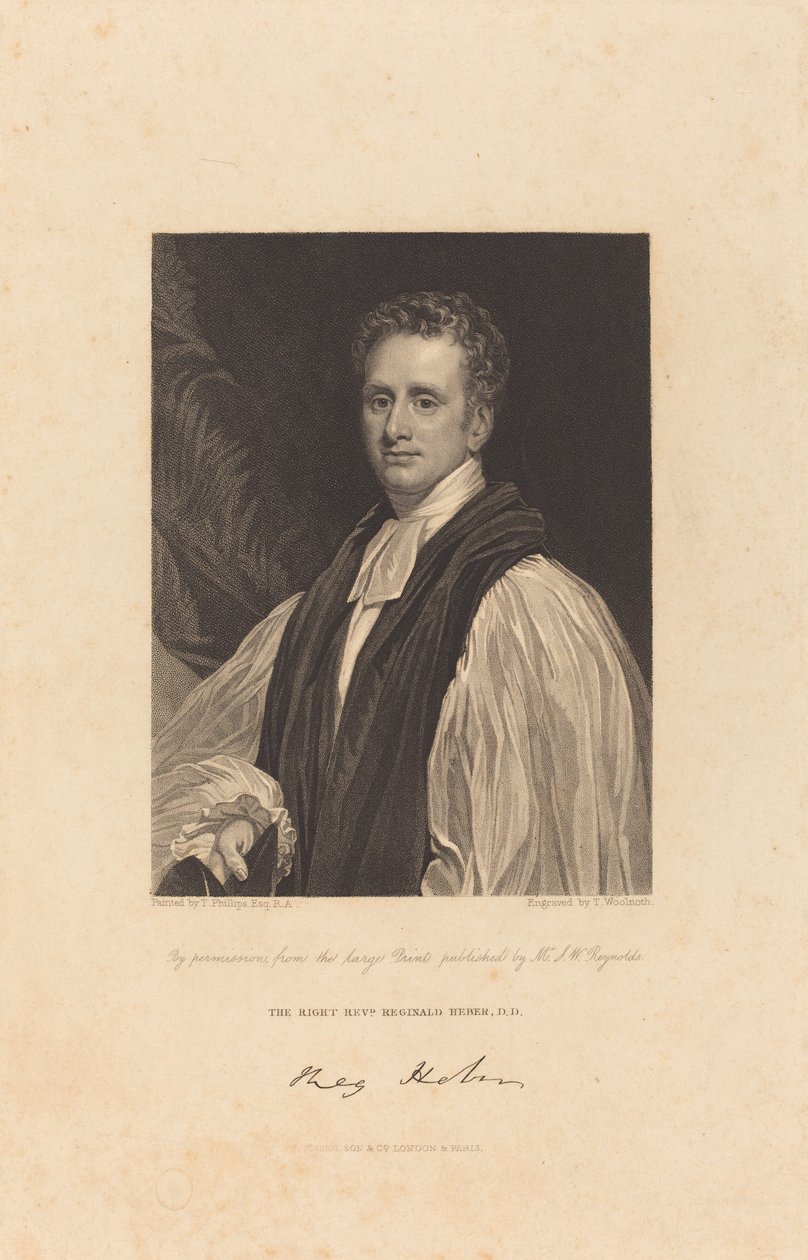 Reginald Heber tiszteletes, D.D. alkotó: Thomas Woolnoth after Thomas Phillips
