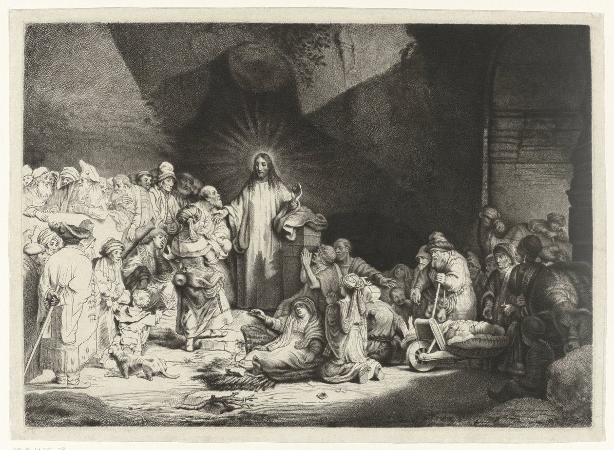 Krisztus prédikálása (A száz gulden nyomat) alkotó: Thomas Worlidge