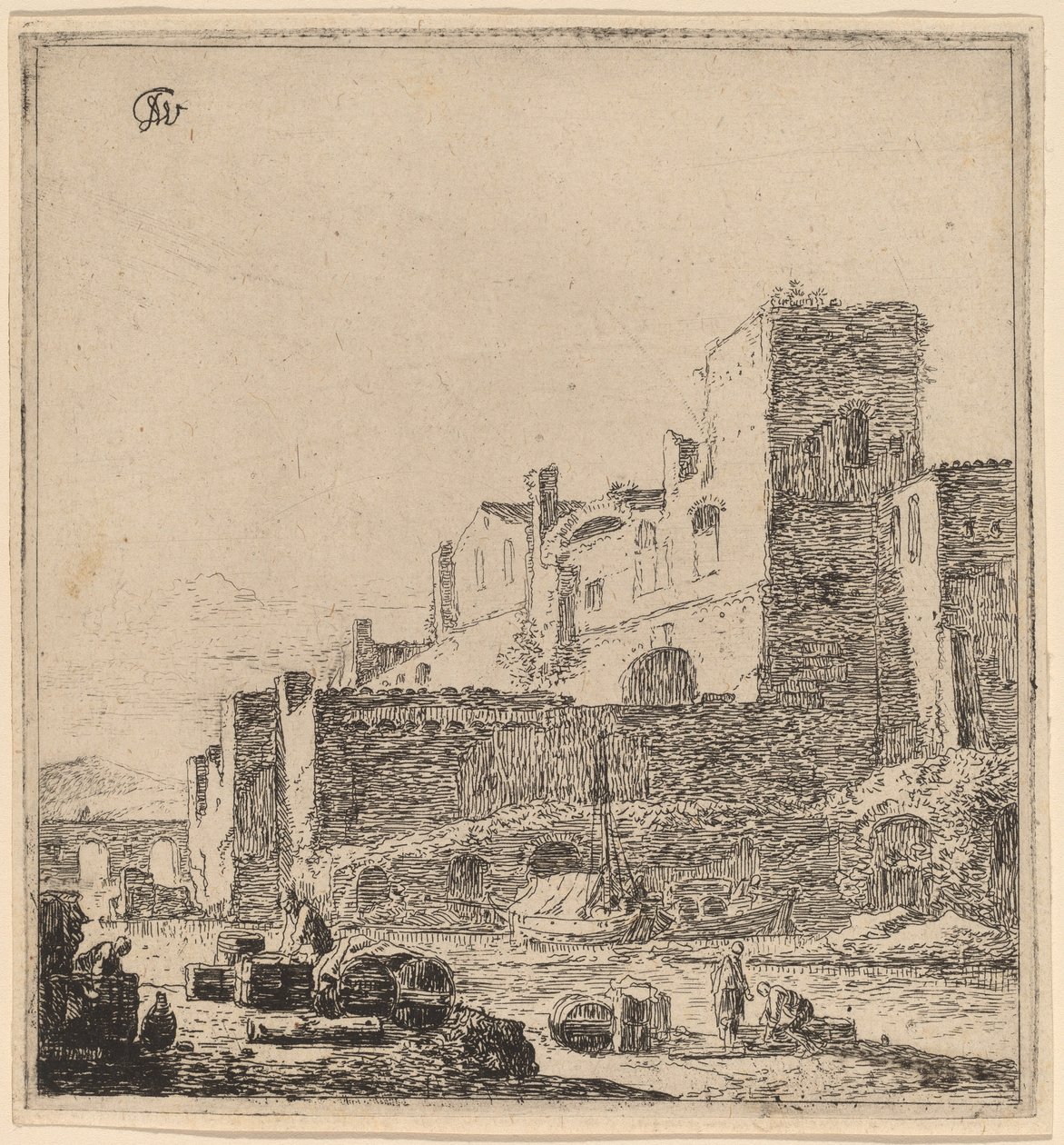 Tengerészek a vízparton alkotó: Thomas Wyck