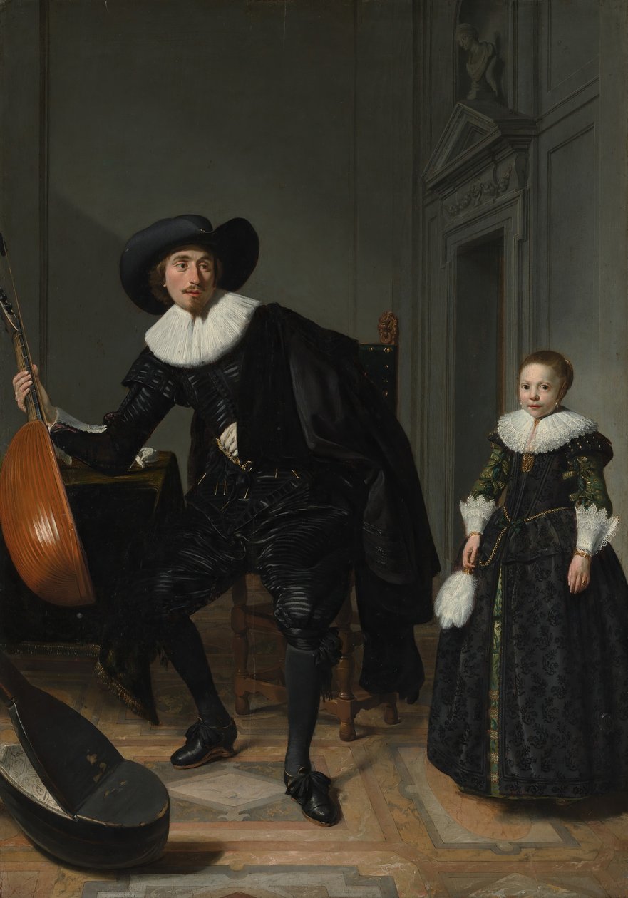 Egy zenész és lánya, 1629. alkotó: Thomas de Keyser