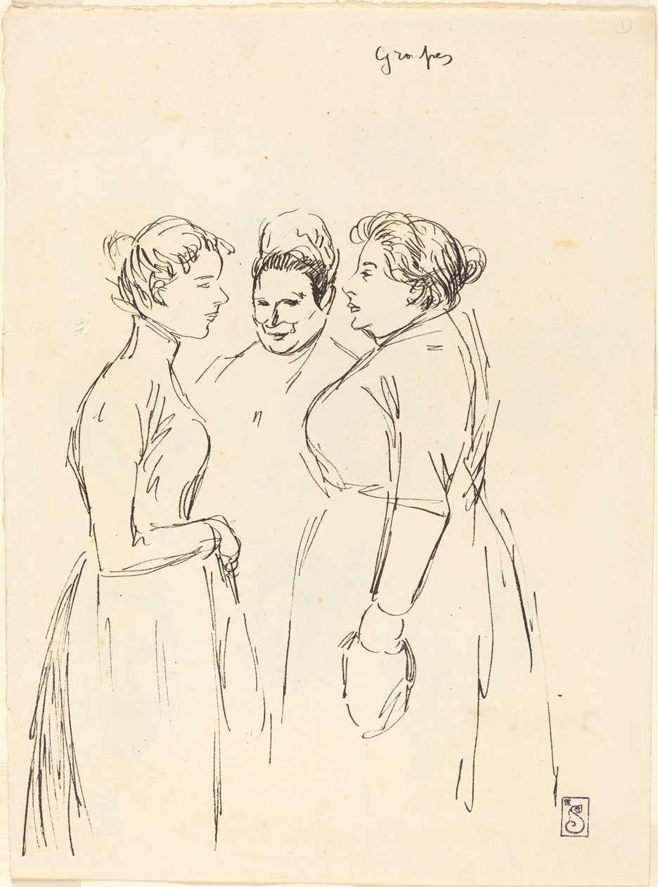 Pletykáló nők, 19. század vége – 20. század eleje. alkotó: Théophile Alexandre Steinlen