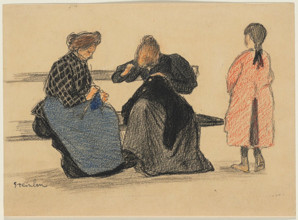 Három figura, 1900-as évek. alkotó: Théophile Alexandre Steinlen