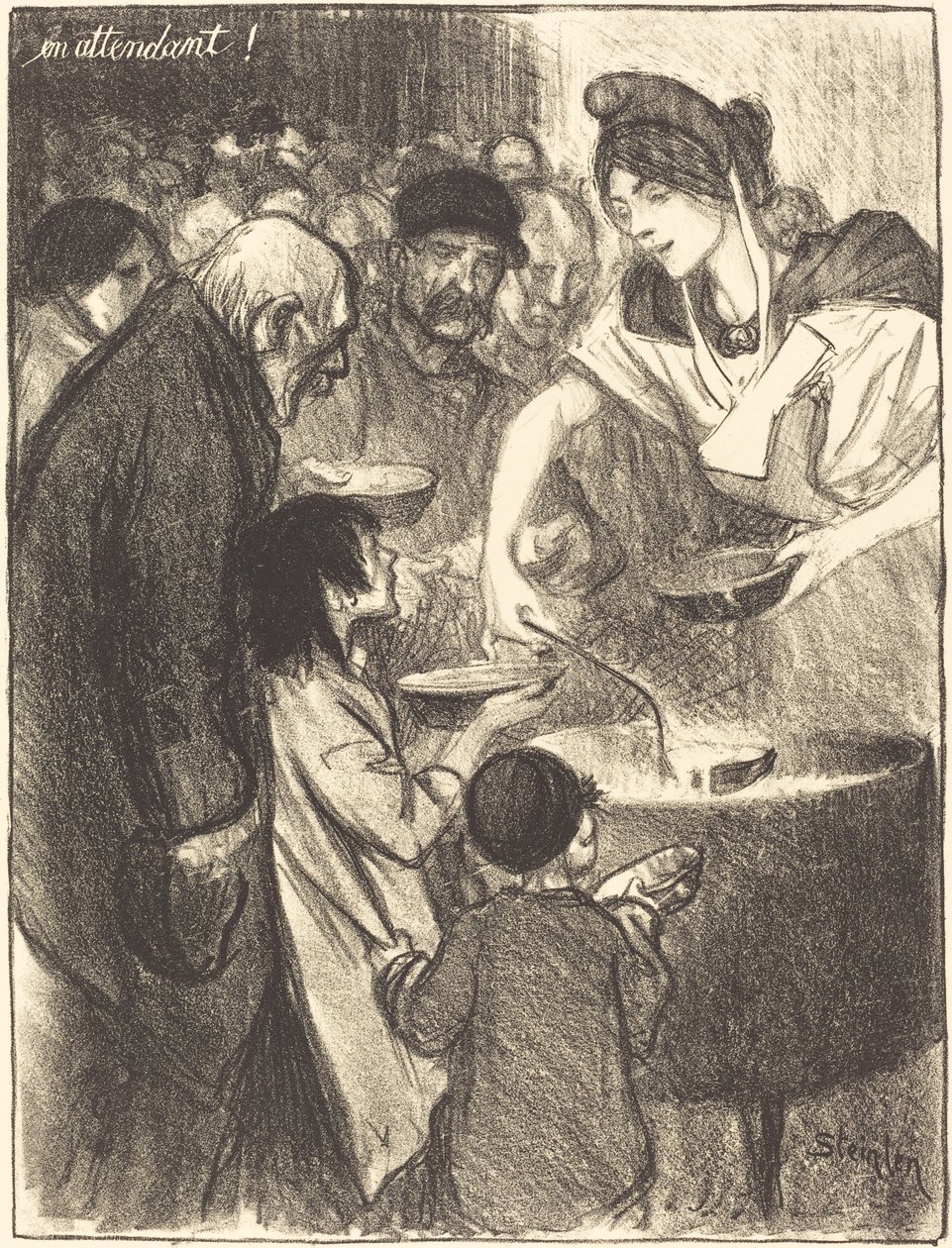 Várakozó, 1895. alkotó: Théophile Alexandre Steinlen