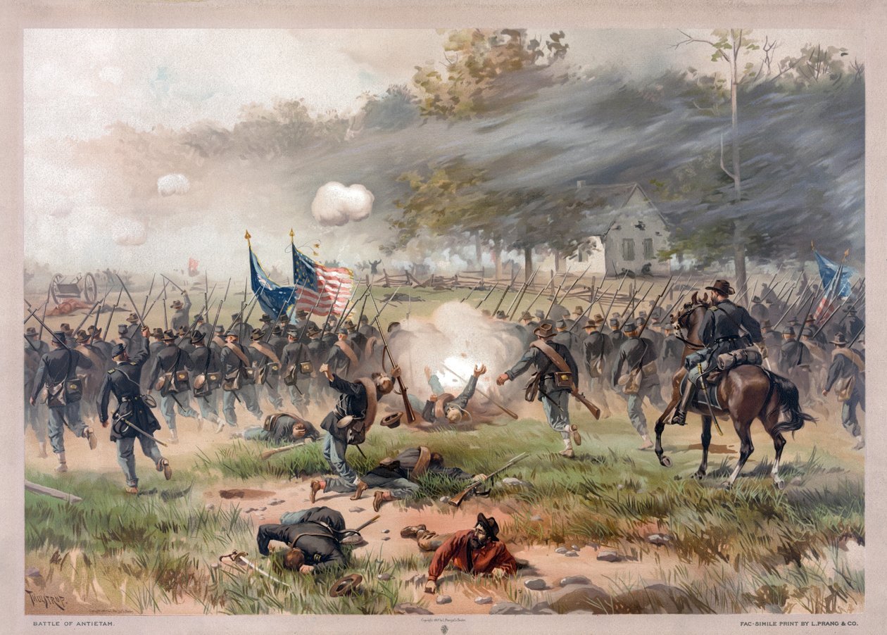 Antietami csata, kocsma. 1887 alkotó: Thure de Thulstrup