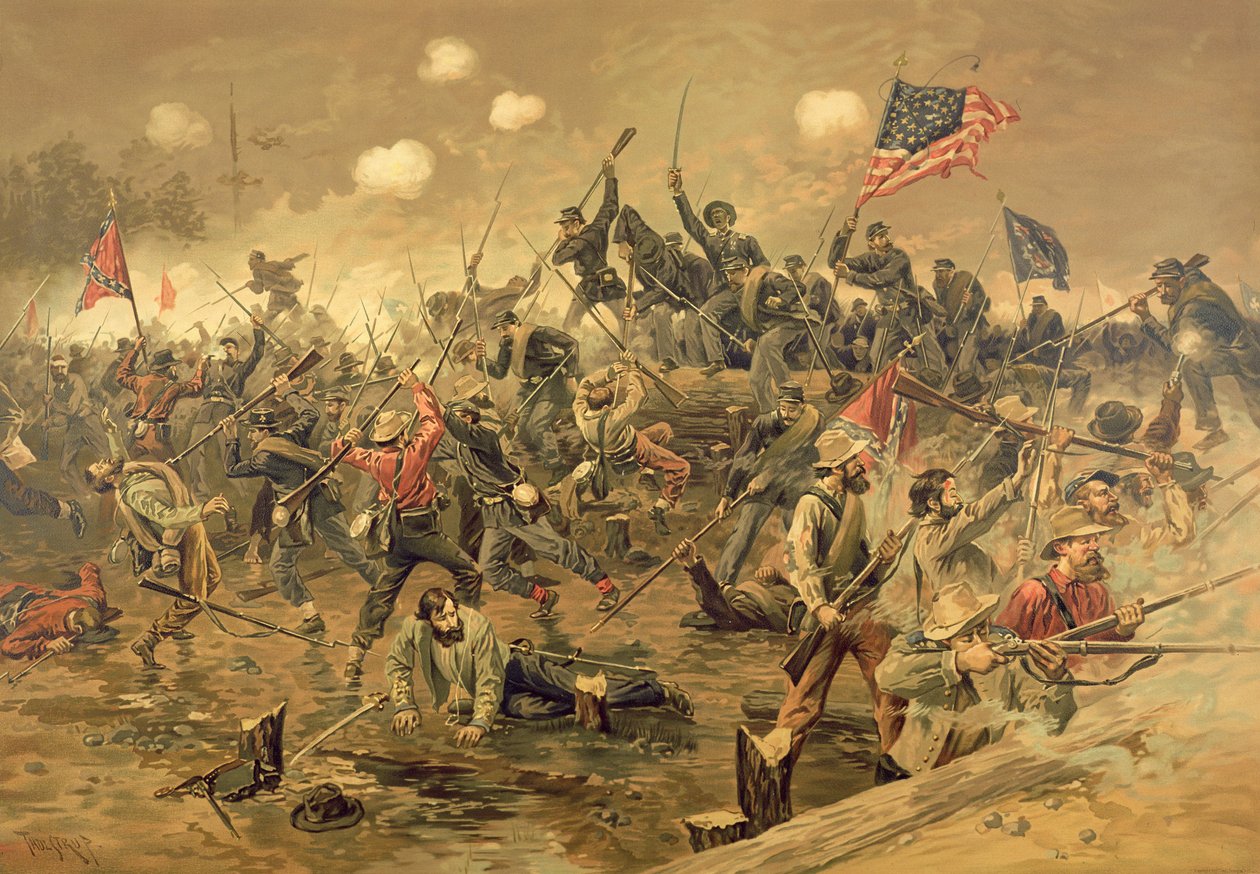 Spotsylvania csata (színes litho) alkotó: Thure de (after) Thulstrup