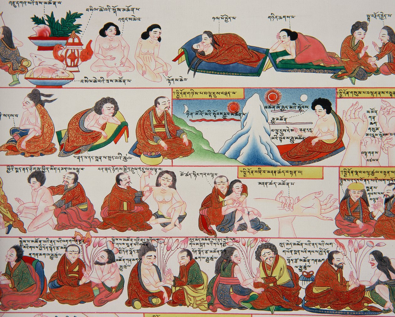Kézirat a tibeti orvoslásról (a 389729. szám részlete) alkotó: Tibetan School