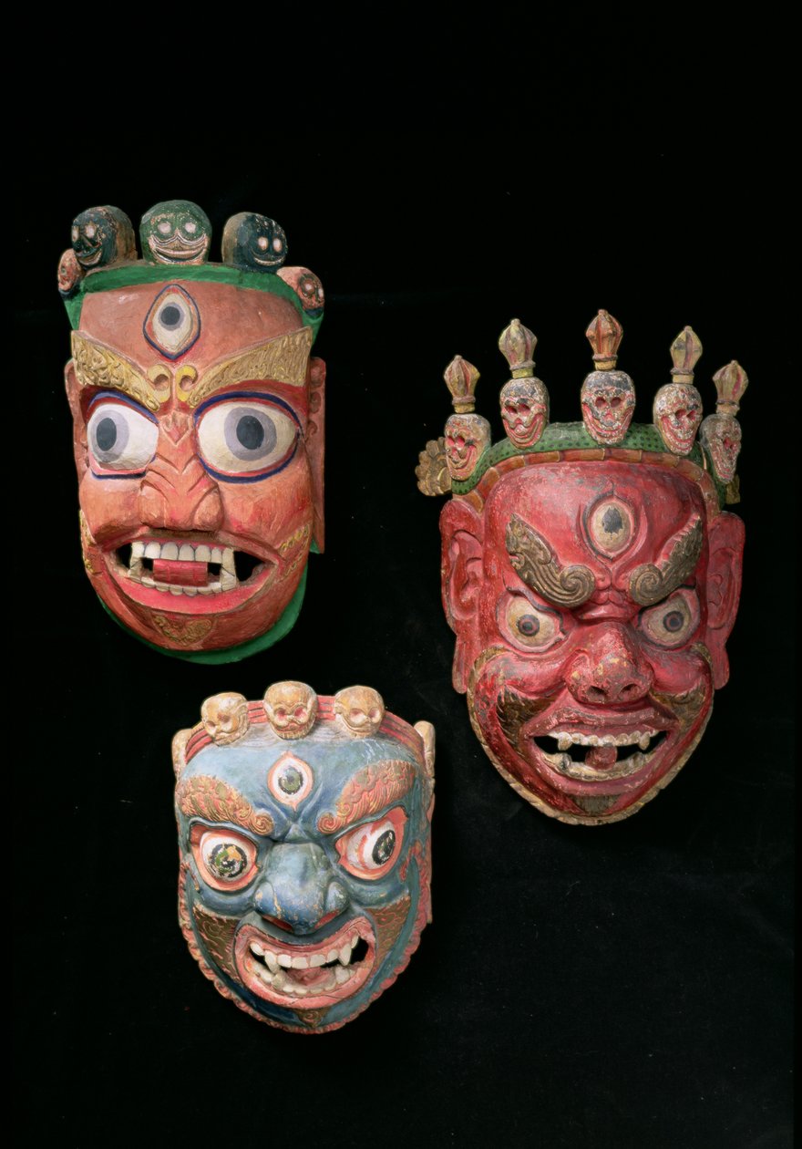 Maszkok (fa) alkotó: Tibetan School