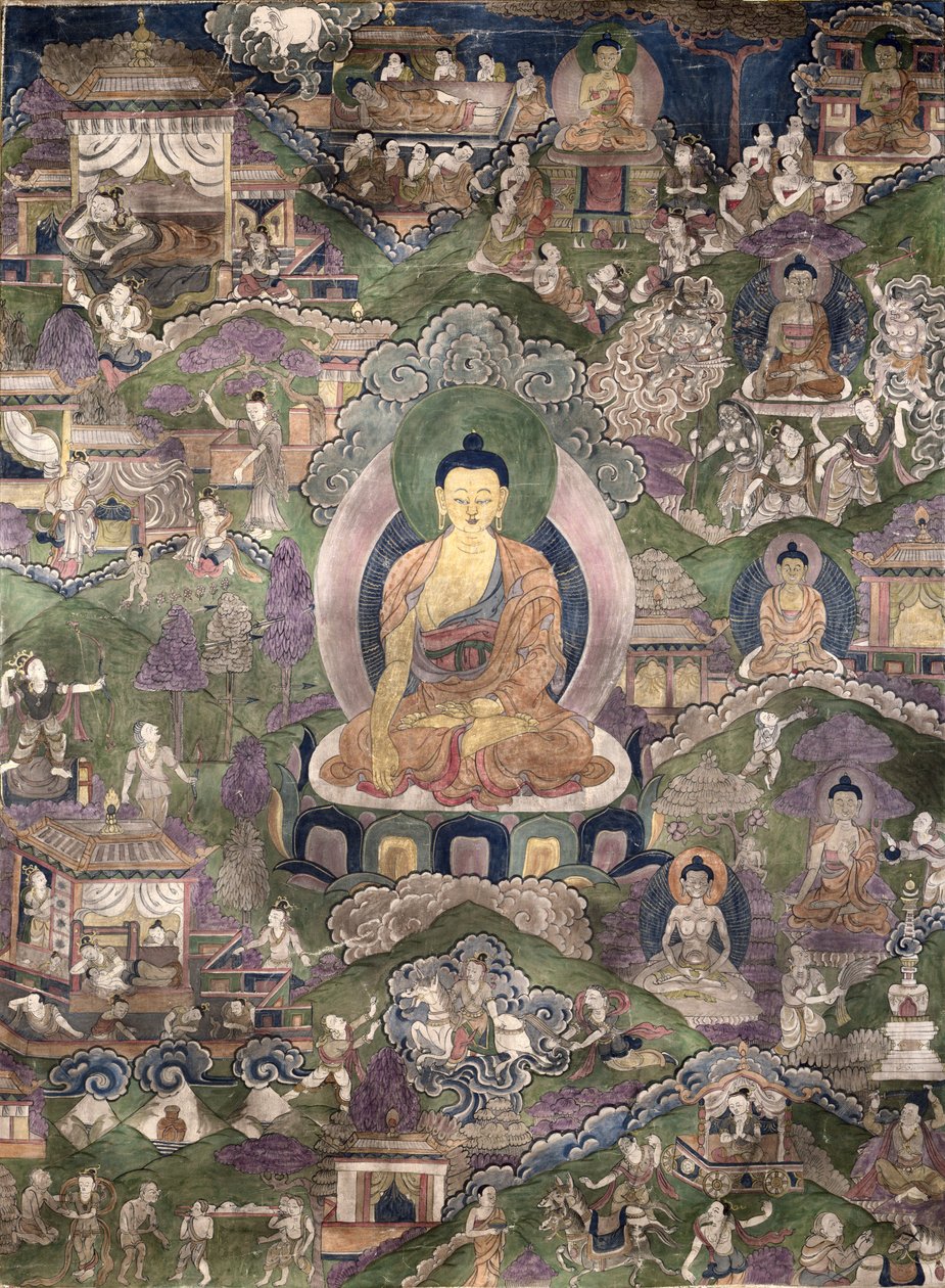 Buddha Thangka (guache, vászon) alkotó: Tibetan School