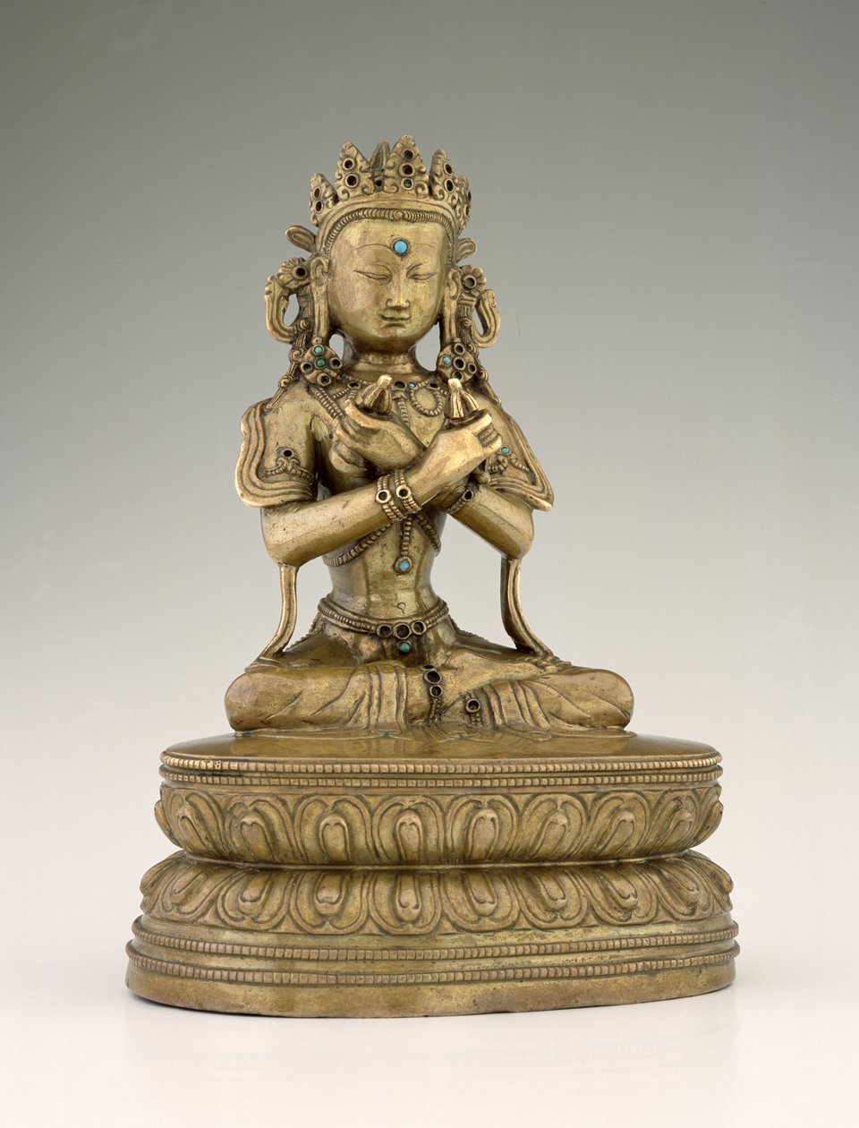 Vadzsradhara Buddha (rézötvözet és drágakövek) alkotó: Tibetan School
