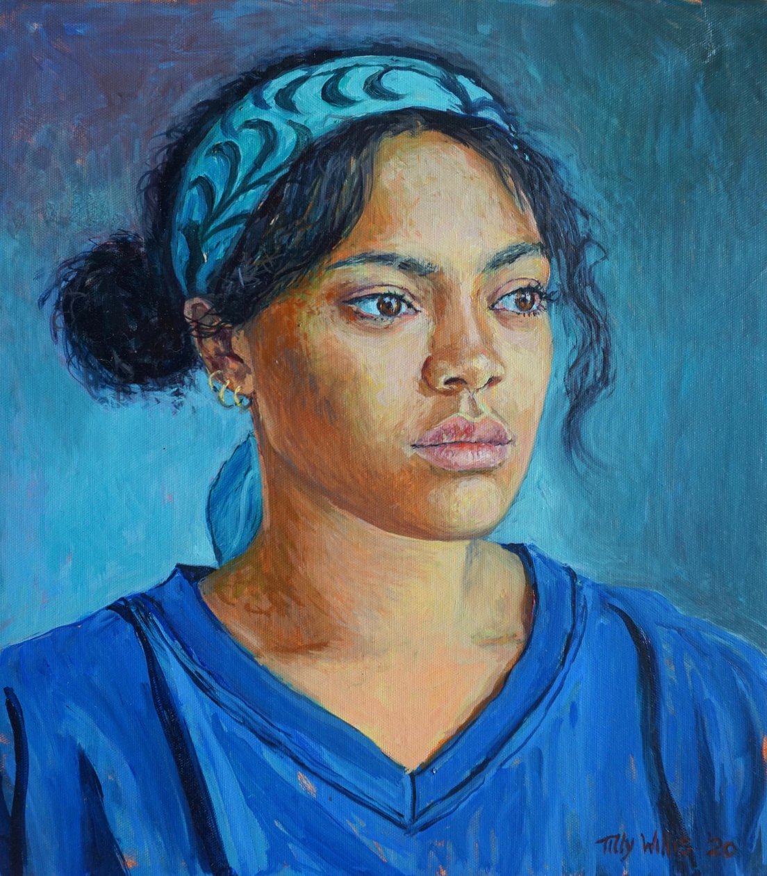 Girl in Blue 2020 (olaj, vászon) alkotó: Tilly Willis