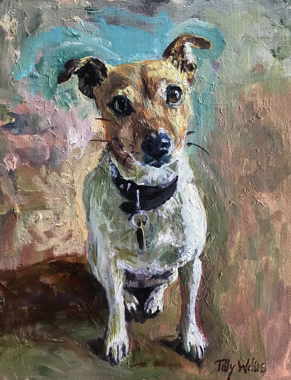 Jack Russell 2020 (olaj) alkotó: Tilly Willis