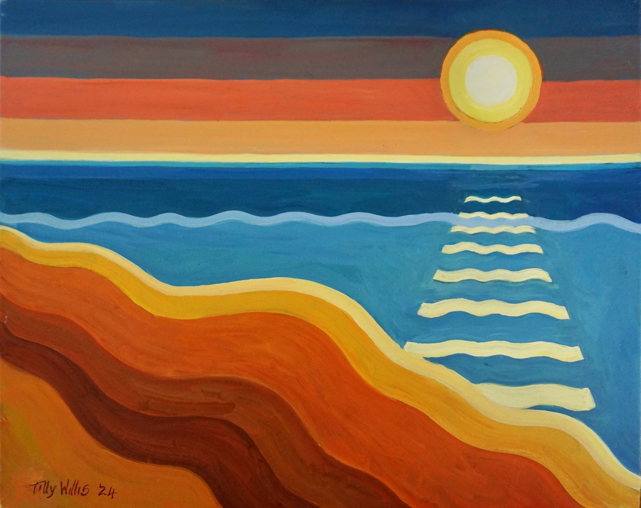Ocean Sunset, 2024 (olaj, tábla) alkotó: Tilly Willis
