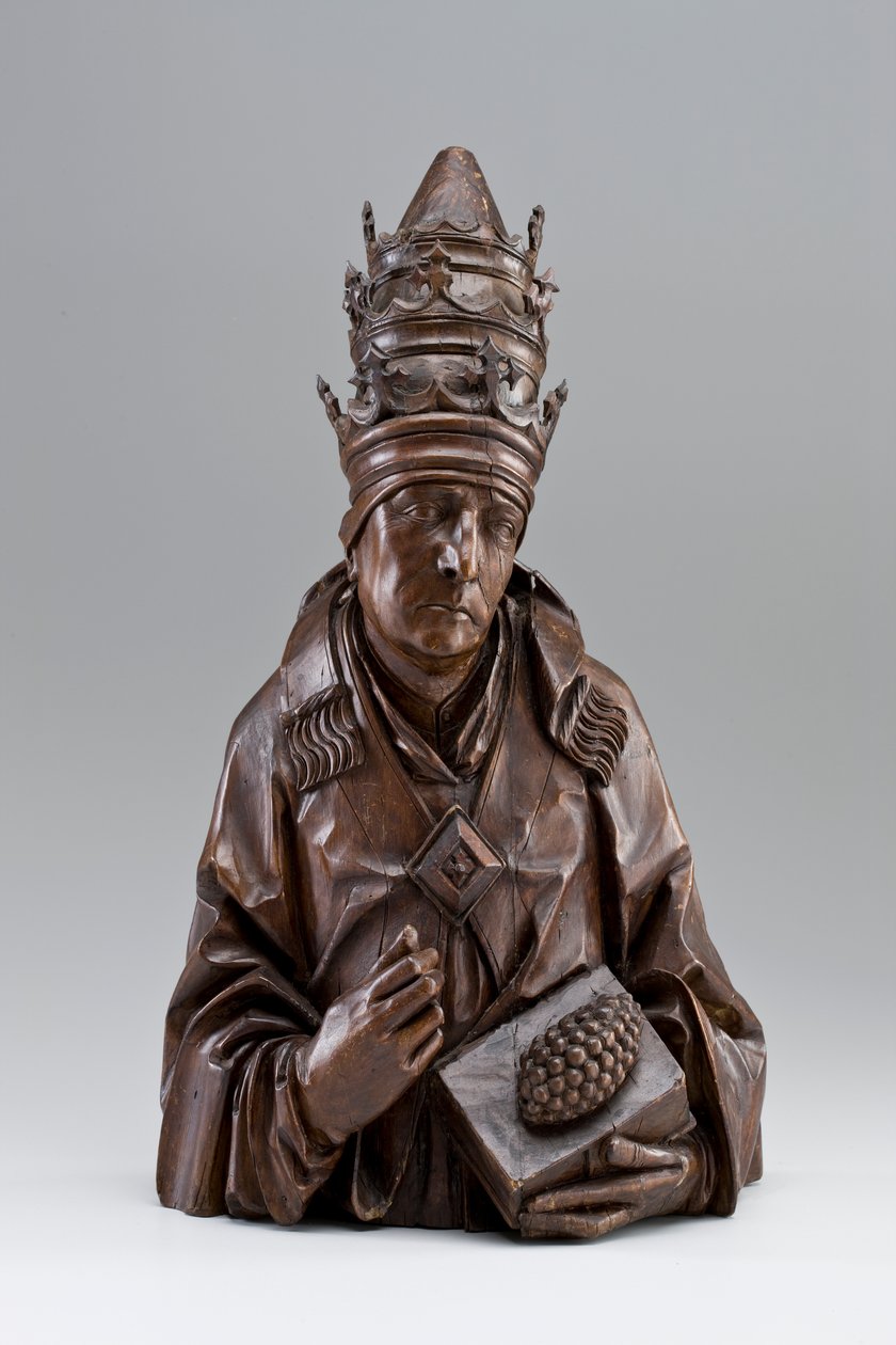 Szent Város mellszobra. 1500 körül (hársfa) alkotó: Tilman Riemenschneider