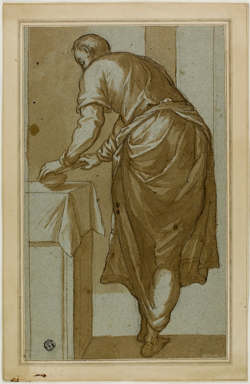 Álló Férfi Hátulról Kenyeret Vágva alkotó: Tintoretto
