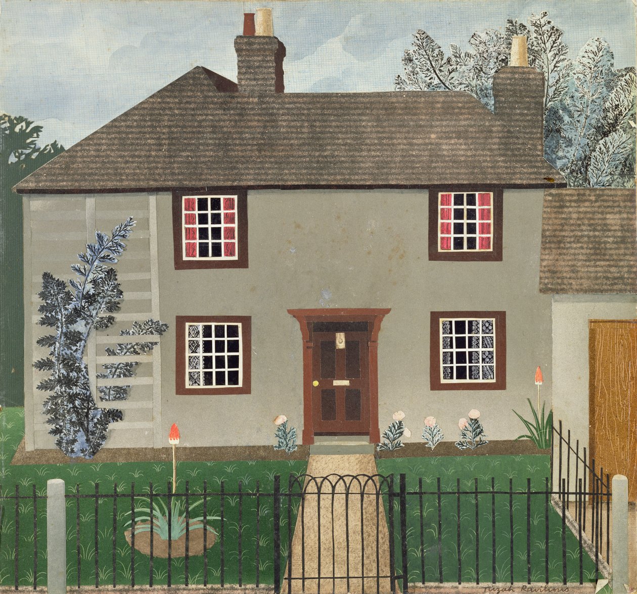 Ház Great Bardfieldben (kollázs) alkotó: Tirzah Ravilious
