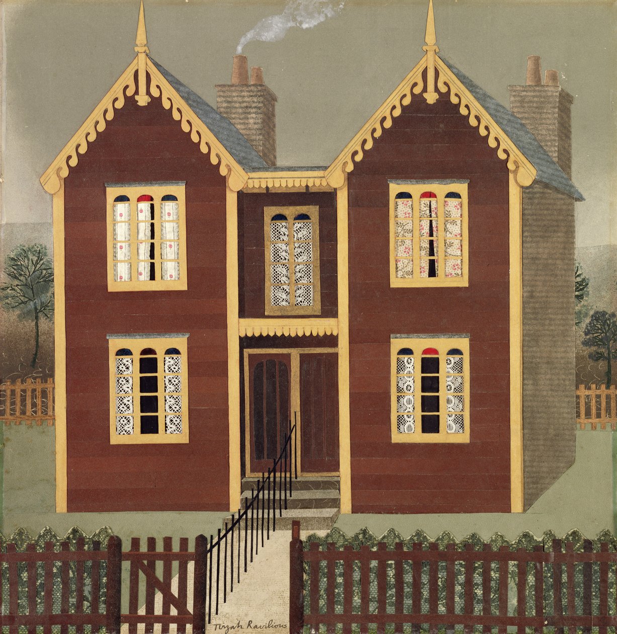 Ikerházak (kollázs) alkotó: Tirzah Ravilious