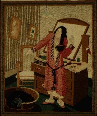 Ásítás (gyapjú hímzés) alkotó: Tirzah Ravilious