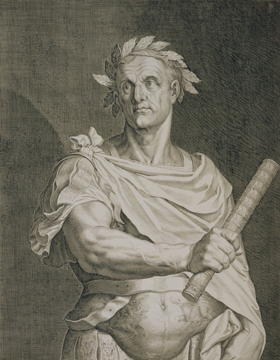 C. Julius Caesar (Kr. e. 100-44) Róma császára, Aegidius Sadeler metszete (1570-1629) alkotó: Tiziano Vecelli