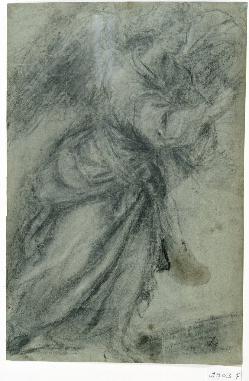Angyal az Annunciációról (kréta, papír) alkotó: Titian (c.1488 1576)
